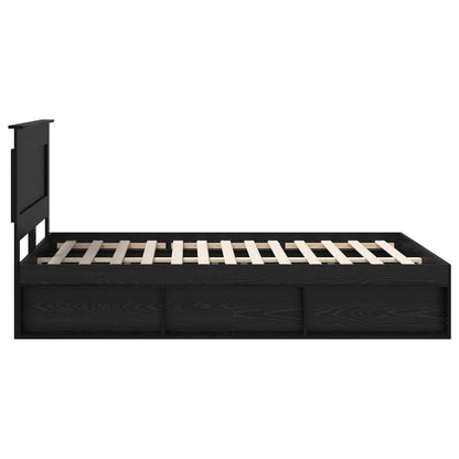 Bed Frame with Headboard Black 150 x 200 cm Solid Pine Wood