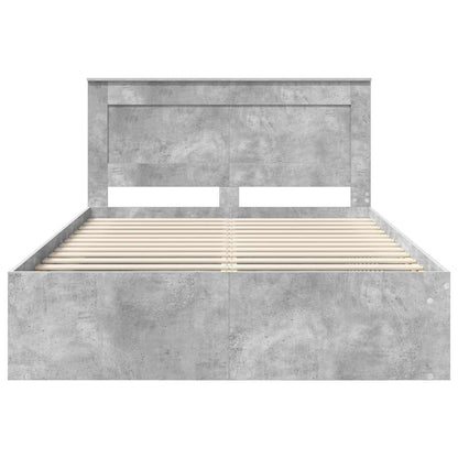 Bed Frame Concerte Grey 150 x 200 cm Solid Pine Wood
