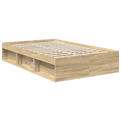 Bed Frame with Headboard Sonoma 120 x 190 cm Solid Pine Wood