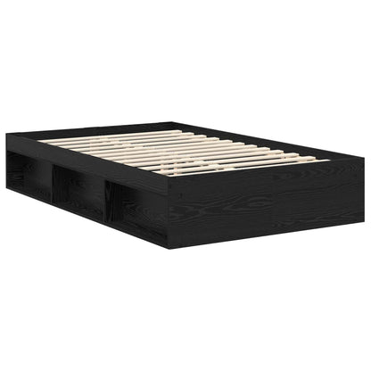 Bed Frame with Headboard Black 120 x 190 cm Solid Pine Wood