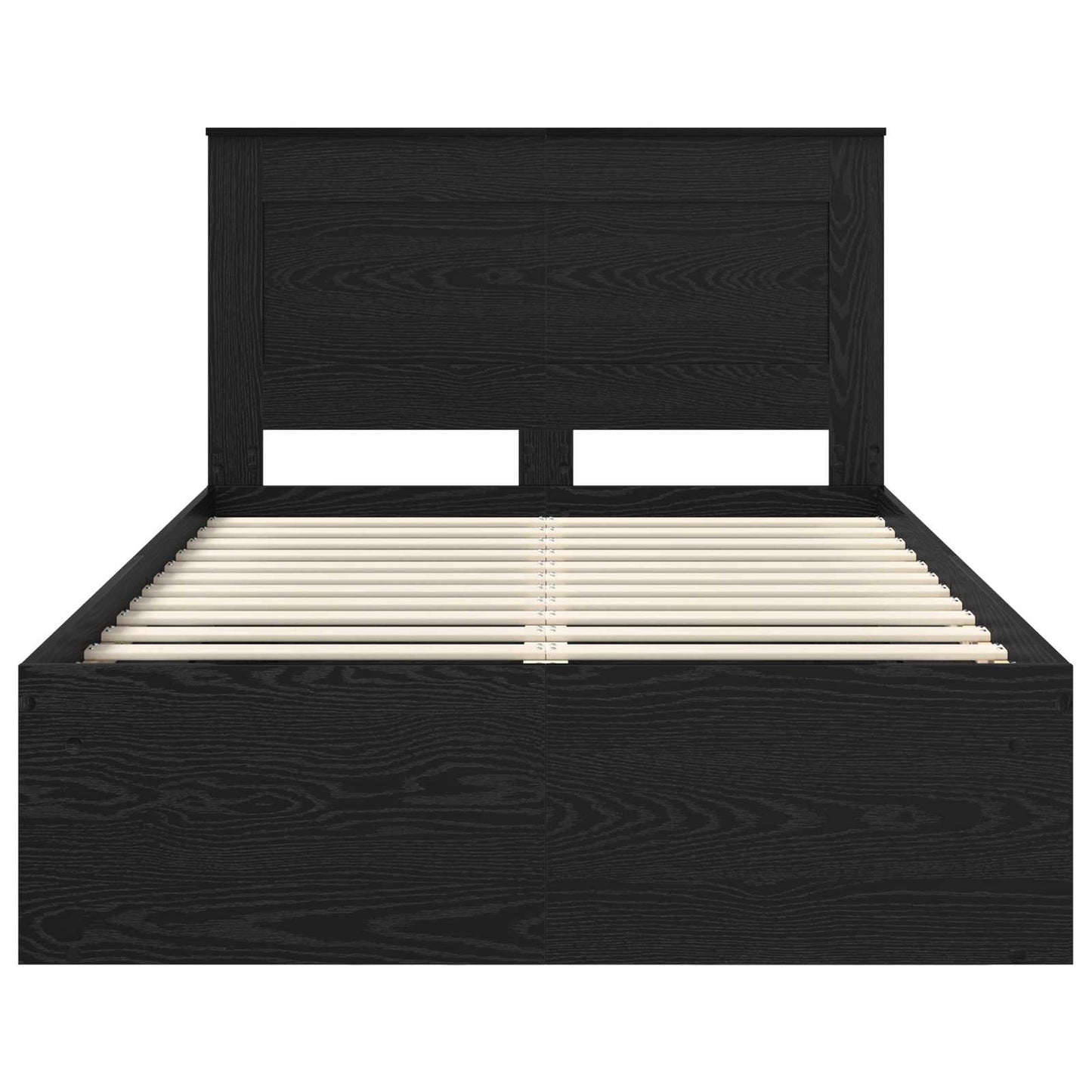 Bed Frame with Headboard Black 120 x 190 cm Solid Pine Wood
