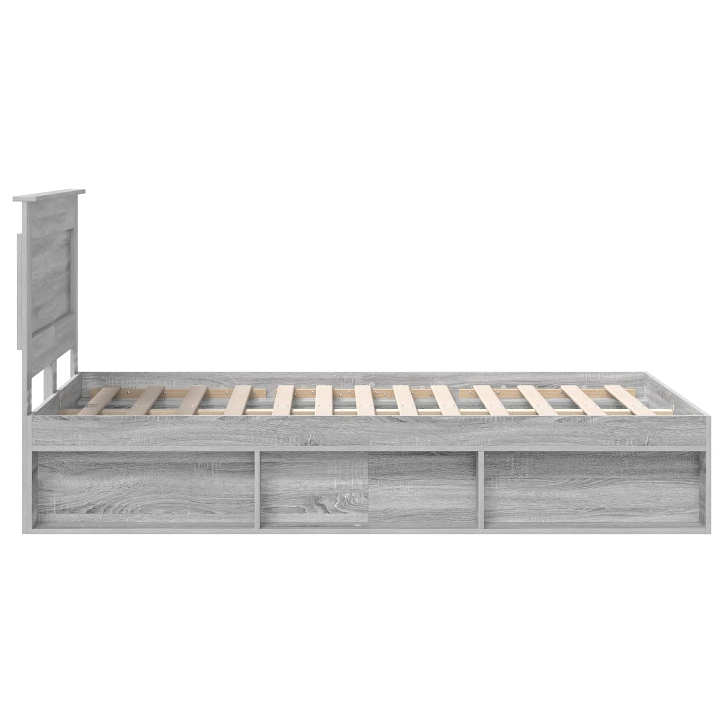 Bed Frame Grey Sonoma 120 x 200 cm Solid Pine Wood