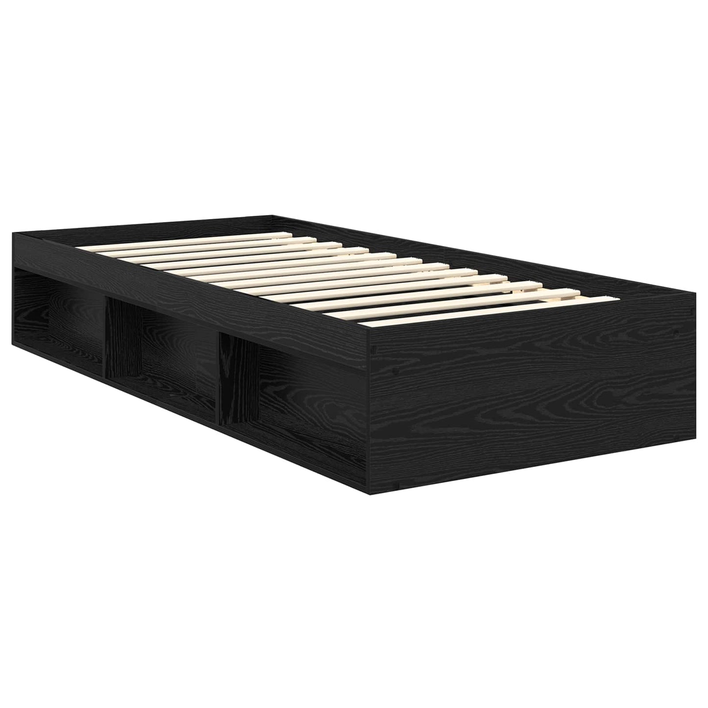 Bed Frame with Headboard Black 100 x 200 cm Solid Pine Wood