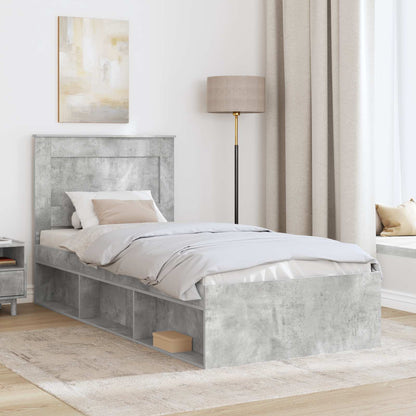 Bed Frame with Drawer Concerte Grey 90 x 190 cm Solid Pine Wood