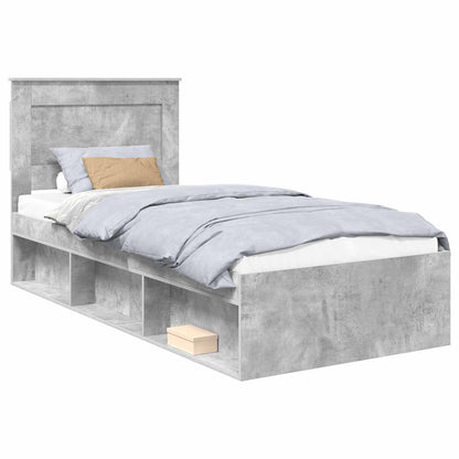 Bed Frame with Drawer Concerte Grey 90 x 190 cm Solid Pine Wood