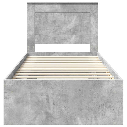 Bed Frame with Drawer Concerte Grey 90 x 190 cm Solid Pine Wood