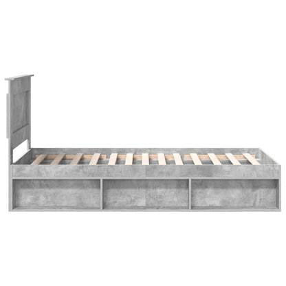 Bed Frame with Drawer Concerte Grey 90 x 190 cm Solid Pine Wood