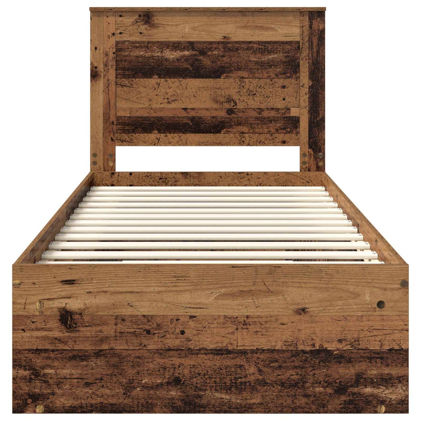 Bed Frame with Headboard Old Wood 90 x 190 cm Solid Pine Wood