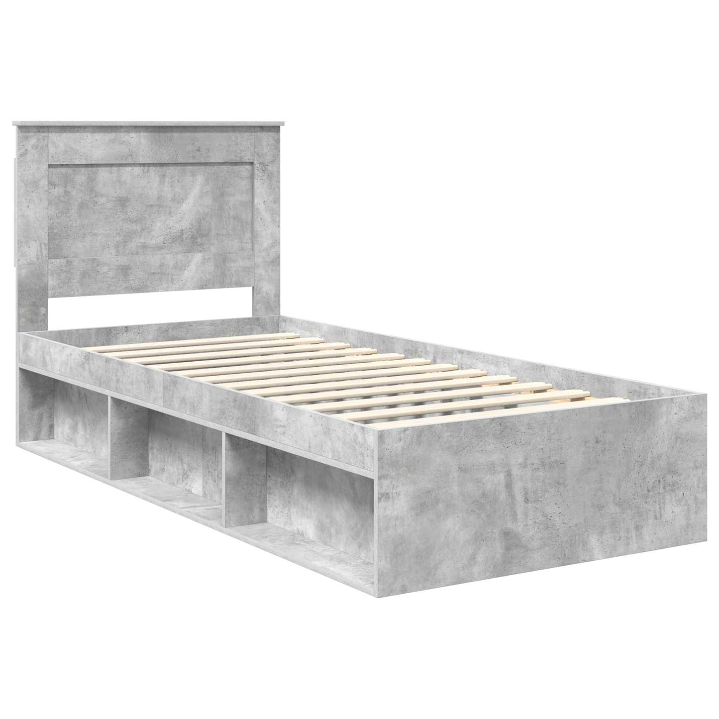 Bed Frame with Drawer Concerte Grey 75 x 190 cm Solid Pine Wood