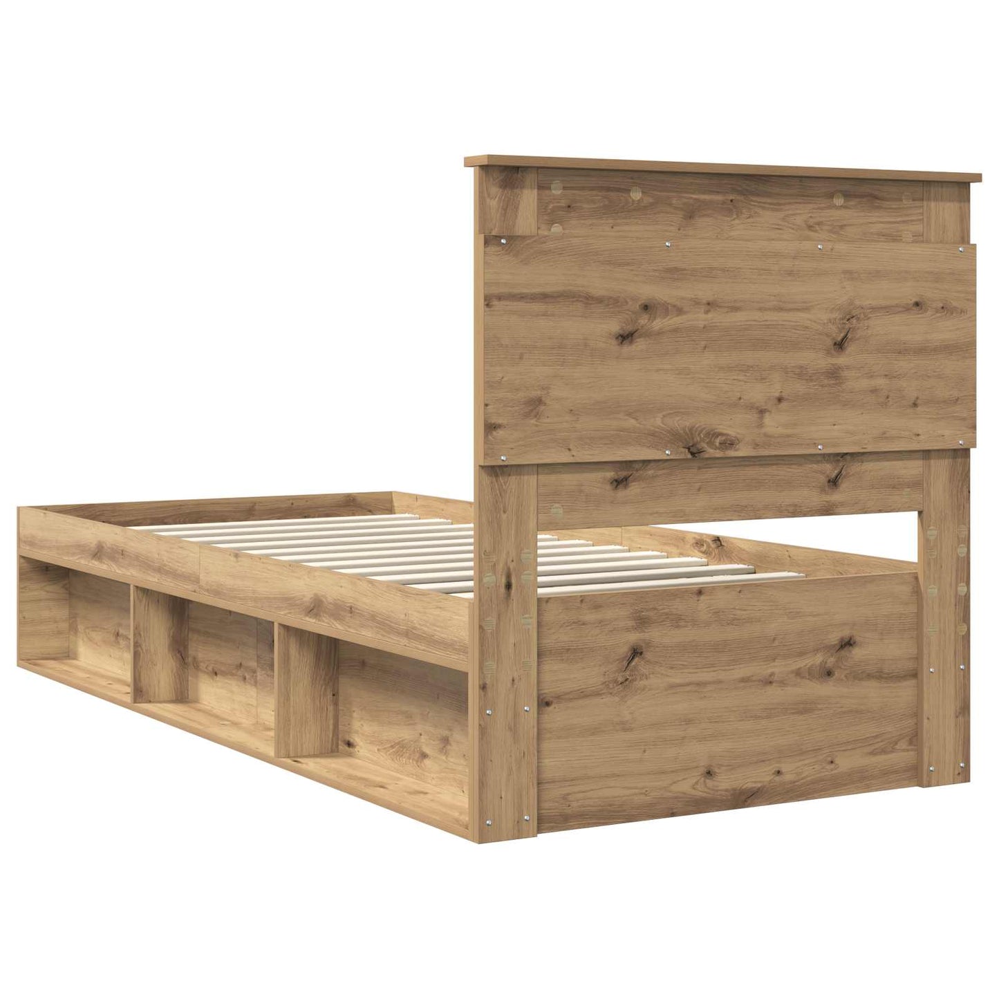 Bed Frame Artisian Oak 75 x 190 cm Solid Pine Wood