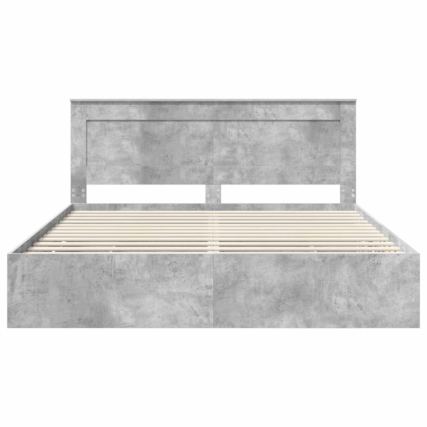 Bed Frame with Drawer Concrete Grey 180 x 200 cm Engineer Wood