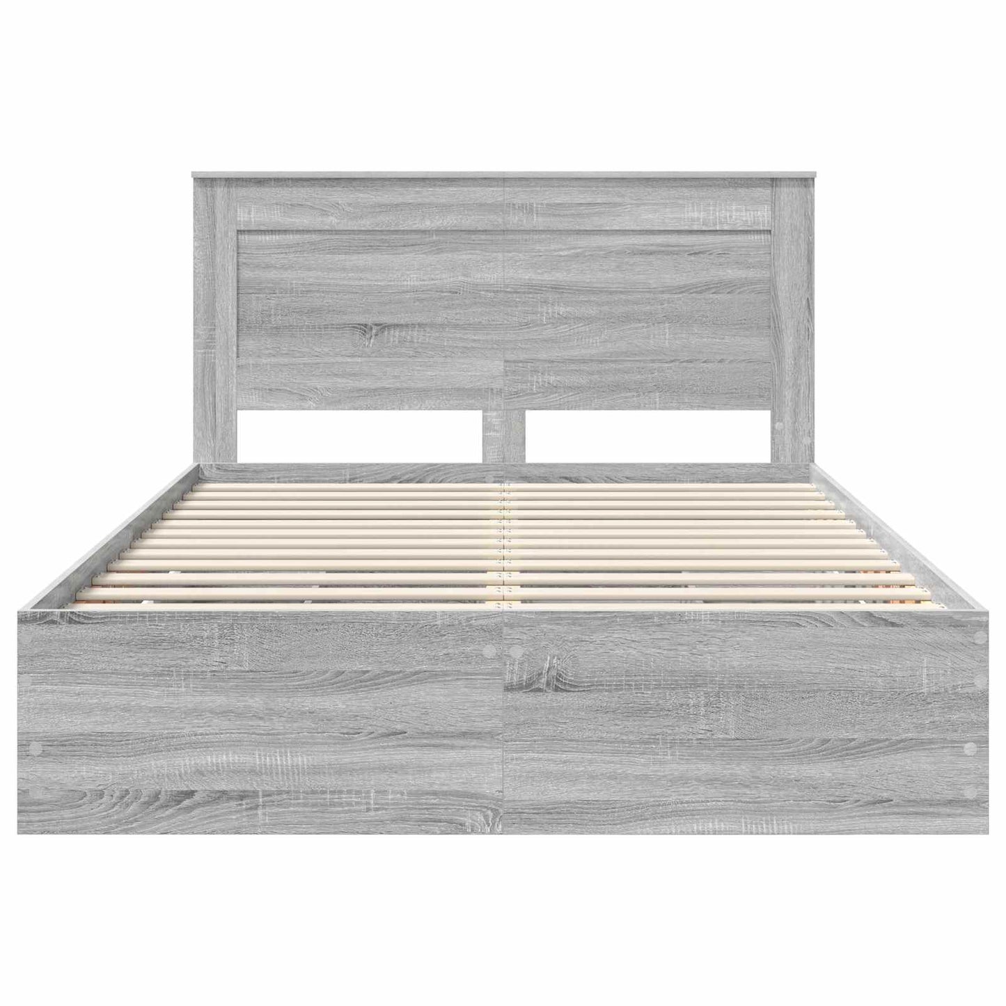 Bed Frame with Drawer Grey Sonoma 140 x 190 cm Engineer Wood