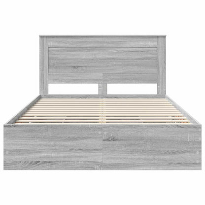 Bed Frame with Drawer Grey Sonoma 140 x 190 cm Engineer Wood