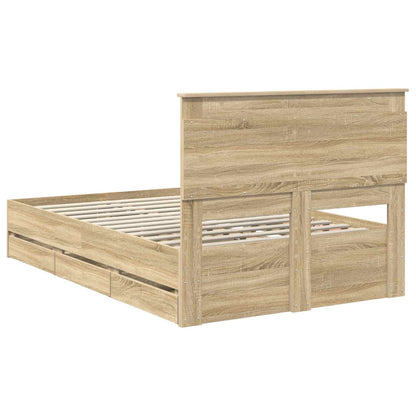 Bed Frame with Drawer Sonoma Oak 120 x 190 cm Engineer Wood