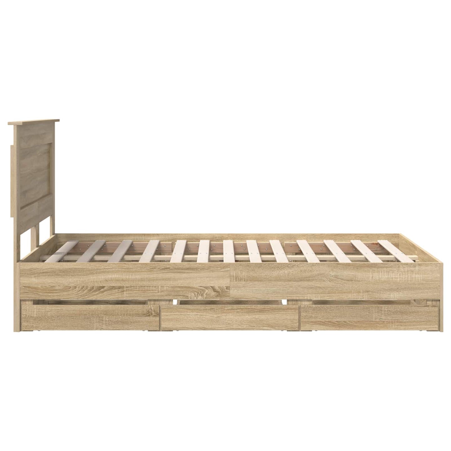 Bed Frame with Drawer Sonoma Oak 120 x 190 cm Engineer Wood