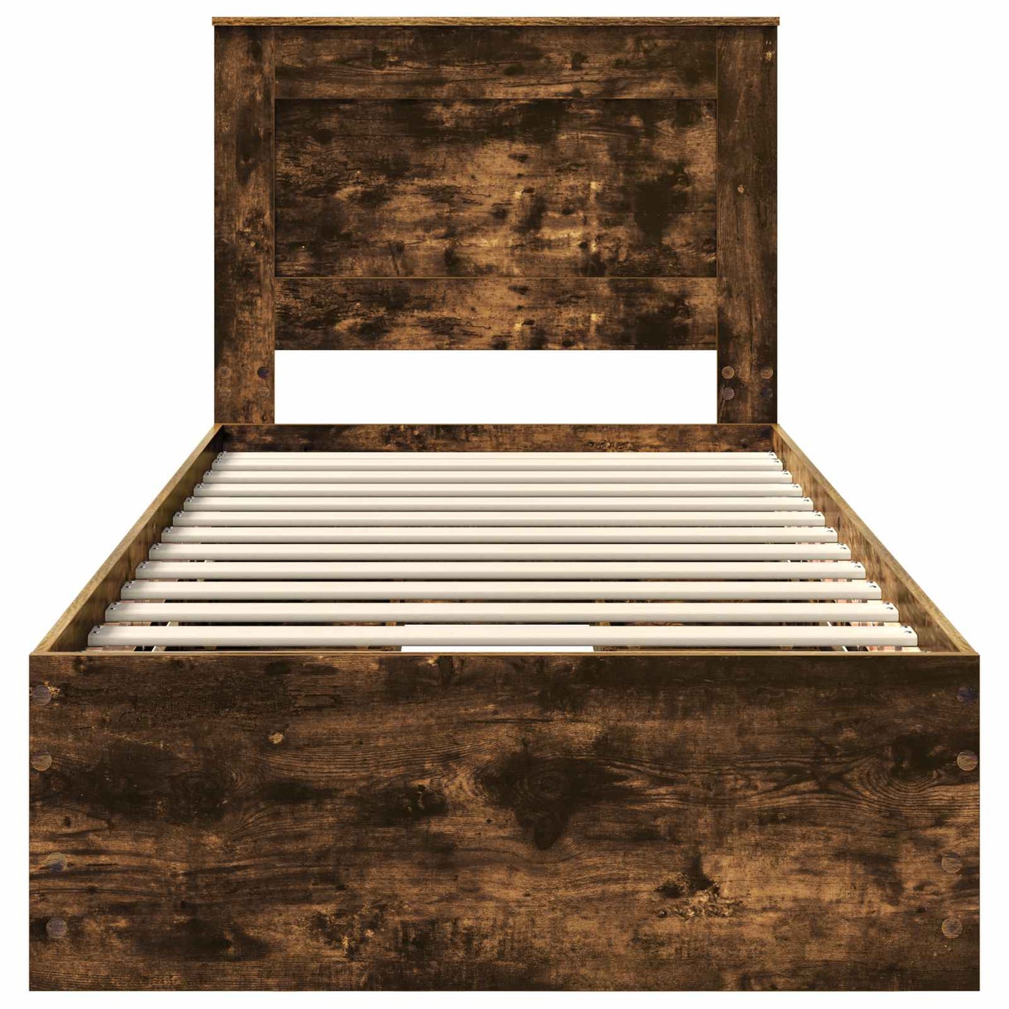 Bed Frame with Drawer Smoked Oak 100 x 200 cm Engineer Wood