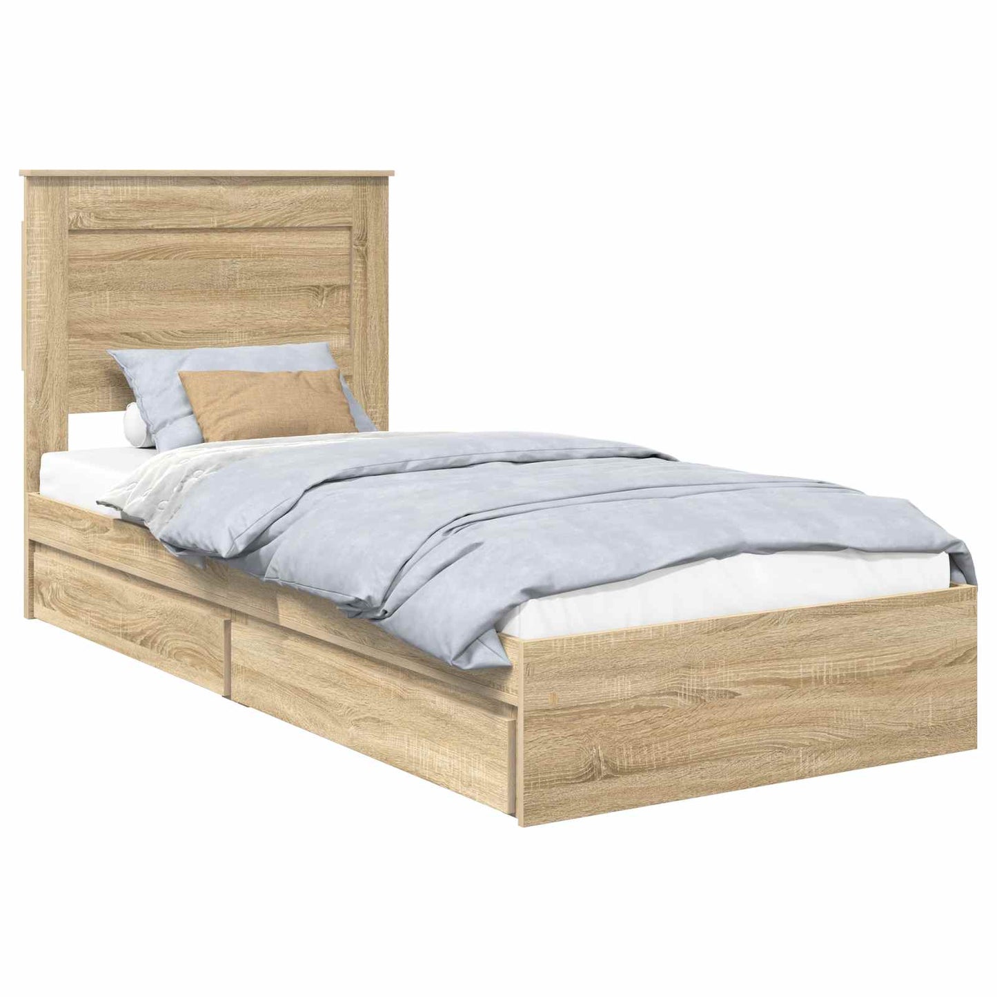 Storage Bed with Drawer Sonoma Oak 100 x 200 cm Engineered Wood