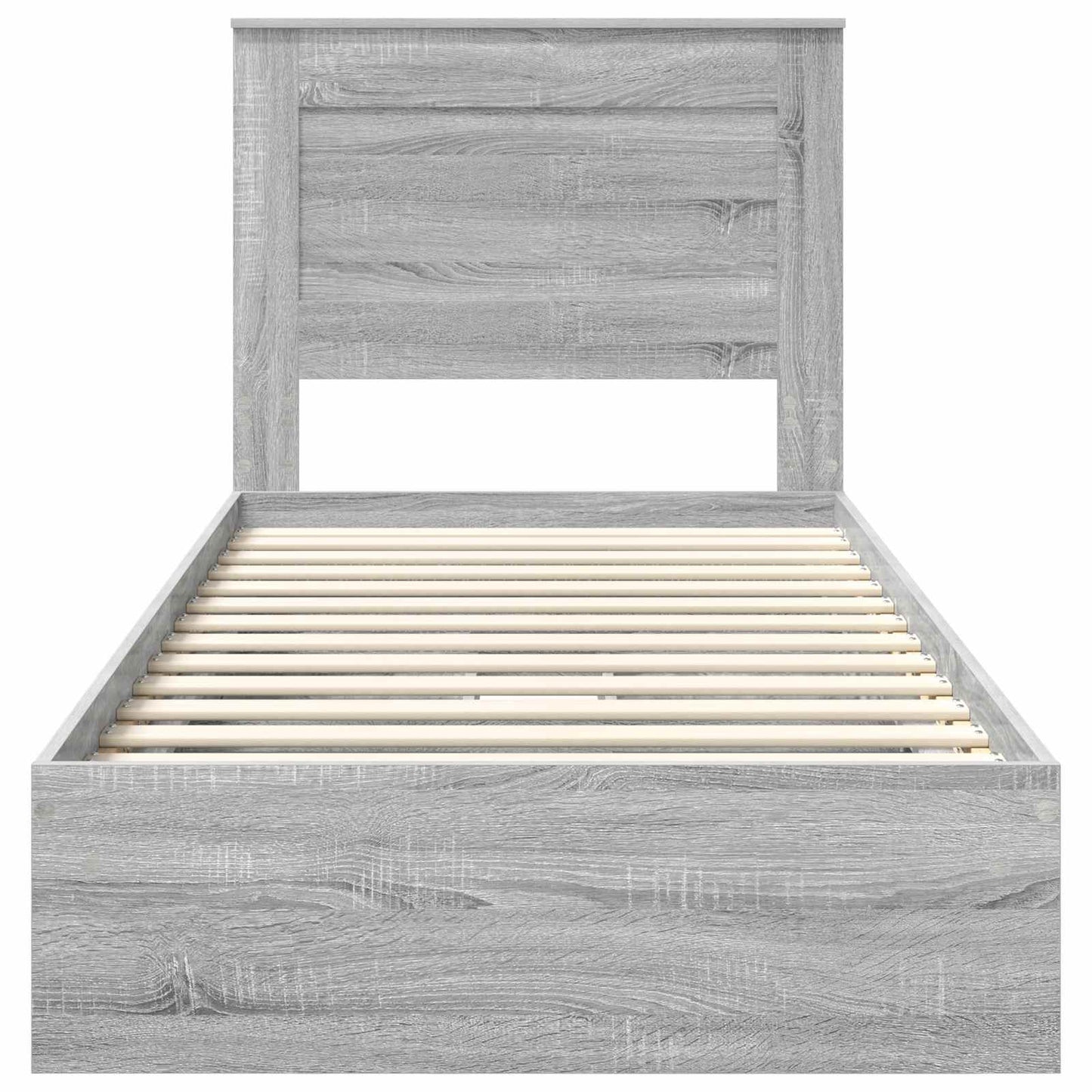 Storage Bed Grey Sonoma 100 x 200 cm Engineered Wood