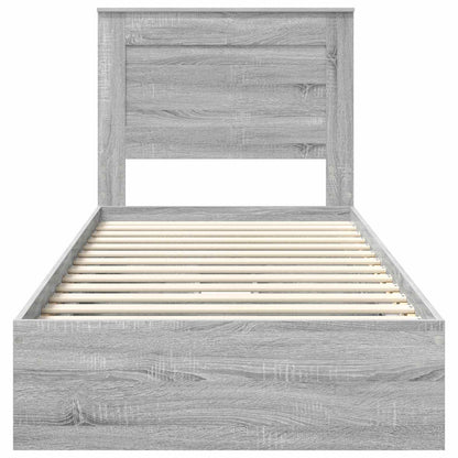 Storage Bed Grey Sonoma 100 x 200 cm Engineered Wood