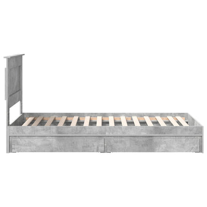Storage Bed Concrete Grey 90 x 190 cm Engineered Wood