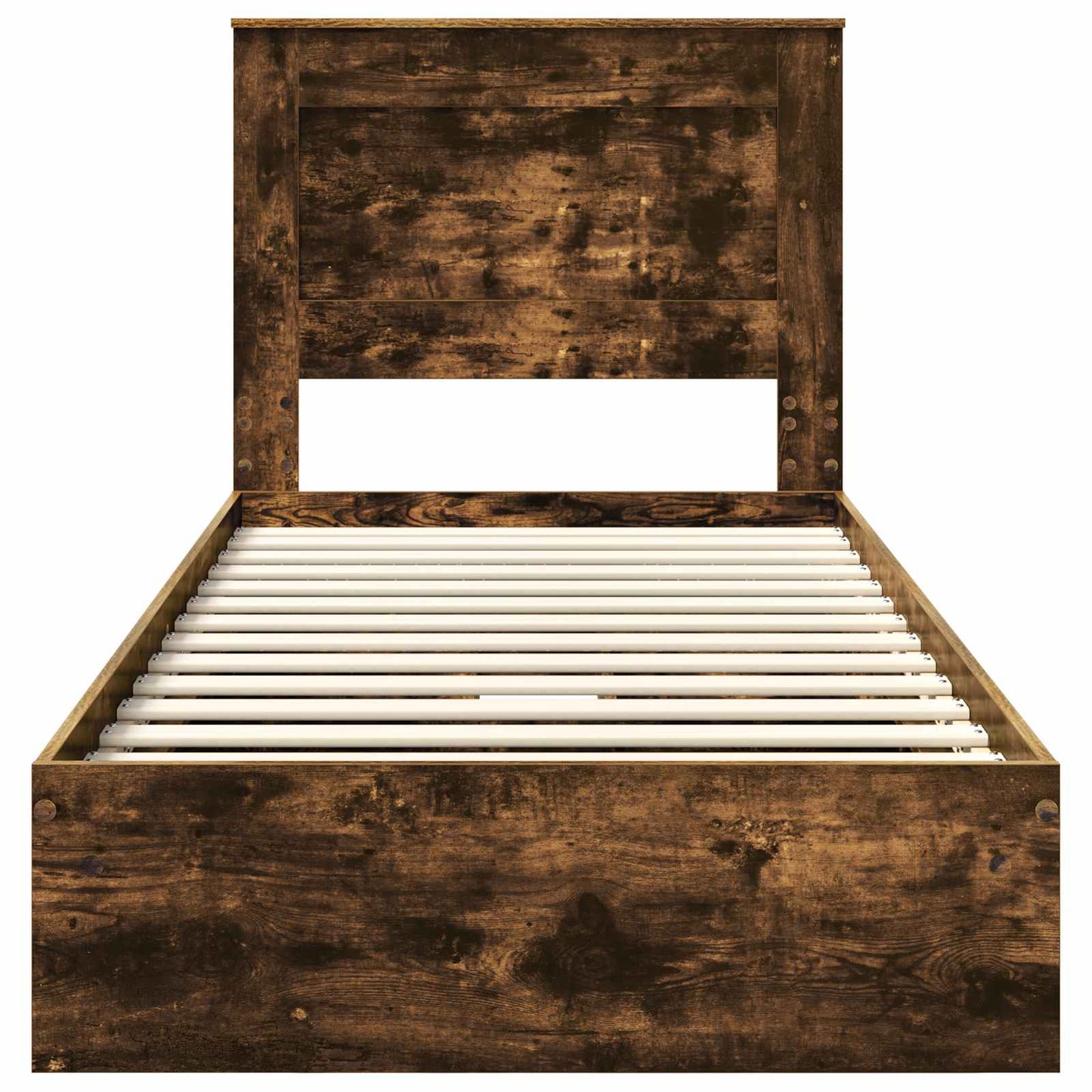 Storage Bed with Drawer Smoked Oak 90 x 190 cm Engineered Wood