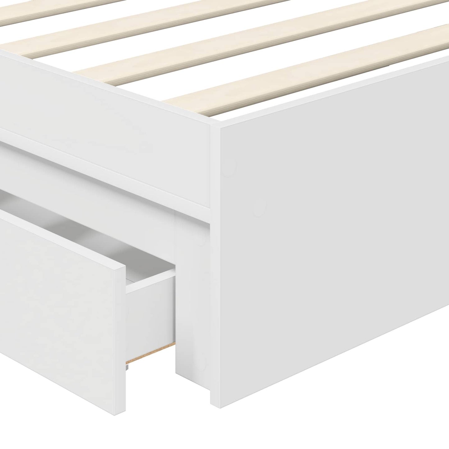 Storage Bed with Headboard White 75 x 190 cm Engineered Wood