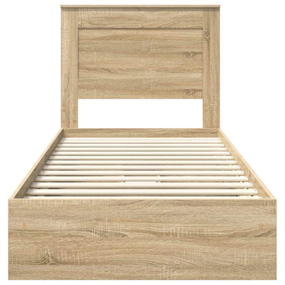 Storage Bed with Drawer Sonoma Oak 75 x 190 cm Engineered Wood