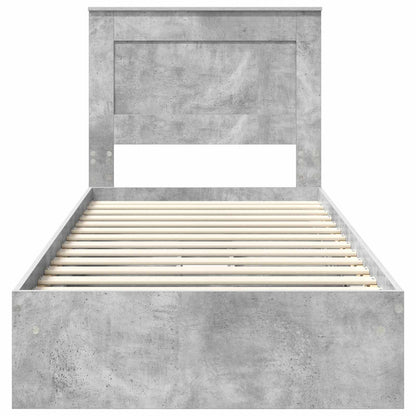 Storage Bed Concrete Grey 75 x 190 cm Engineered Wood