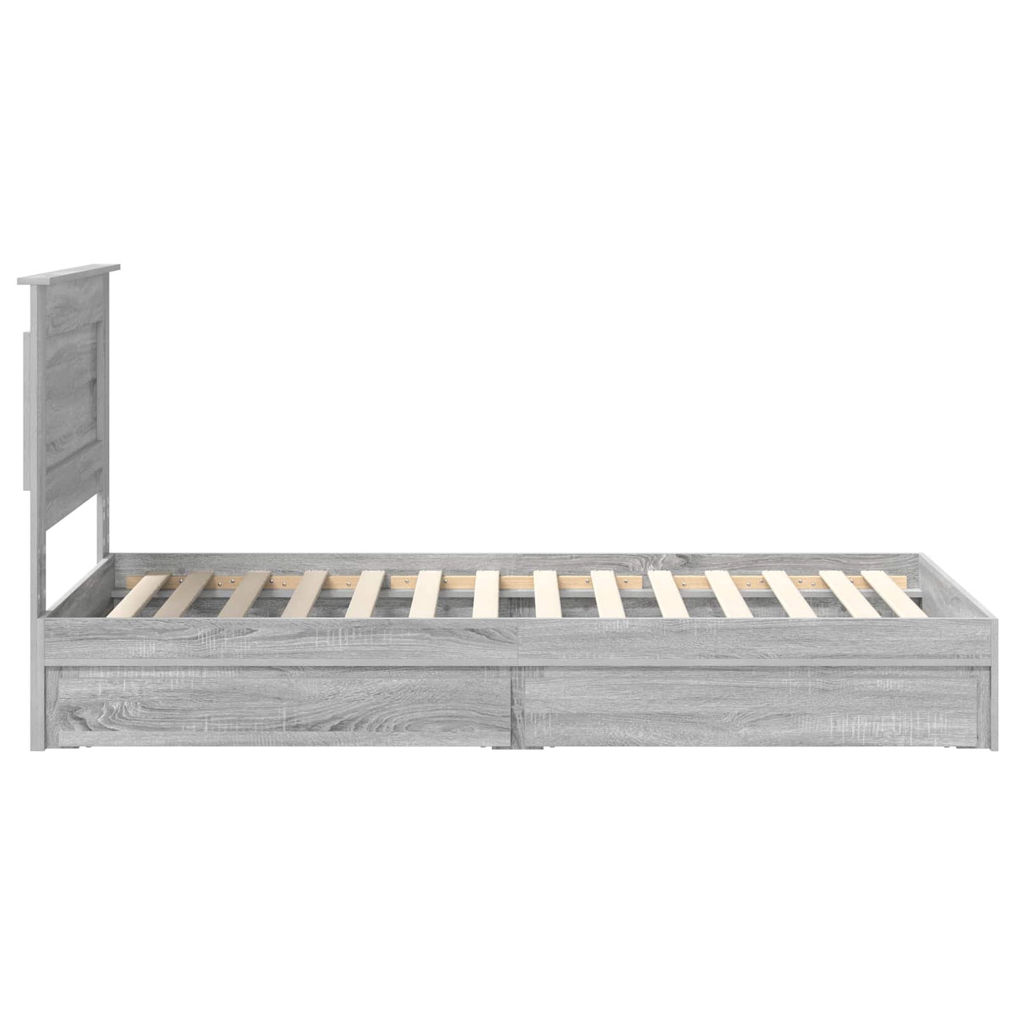 Storage Bed with Drawer Grey Sonoma 75 x 190 cm Engineered Wood