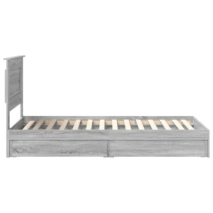Storage Bed with Drawer Grey Sonoma 75 x 190 cm Engineered Wood
