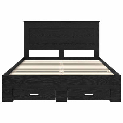 Bed Frame with Drawer with Headboard Manual Engineered Wood