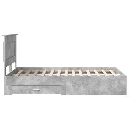 Bed Frame with Drawer with Headboard Manual Engineered Wood