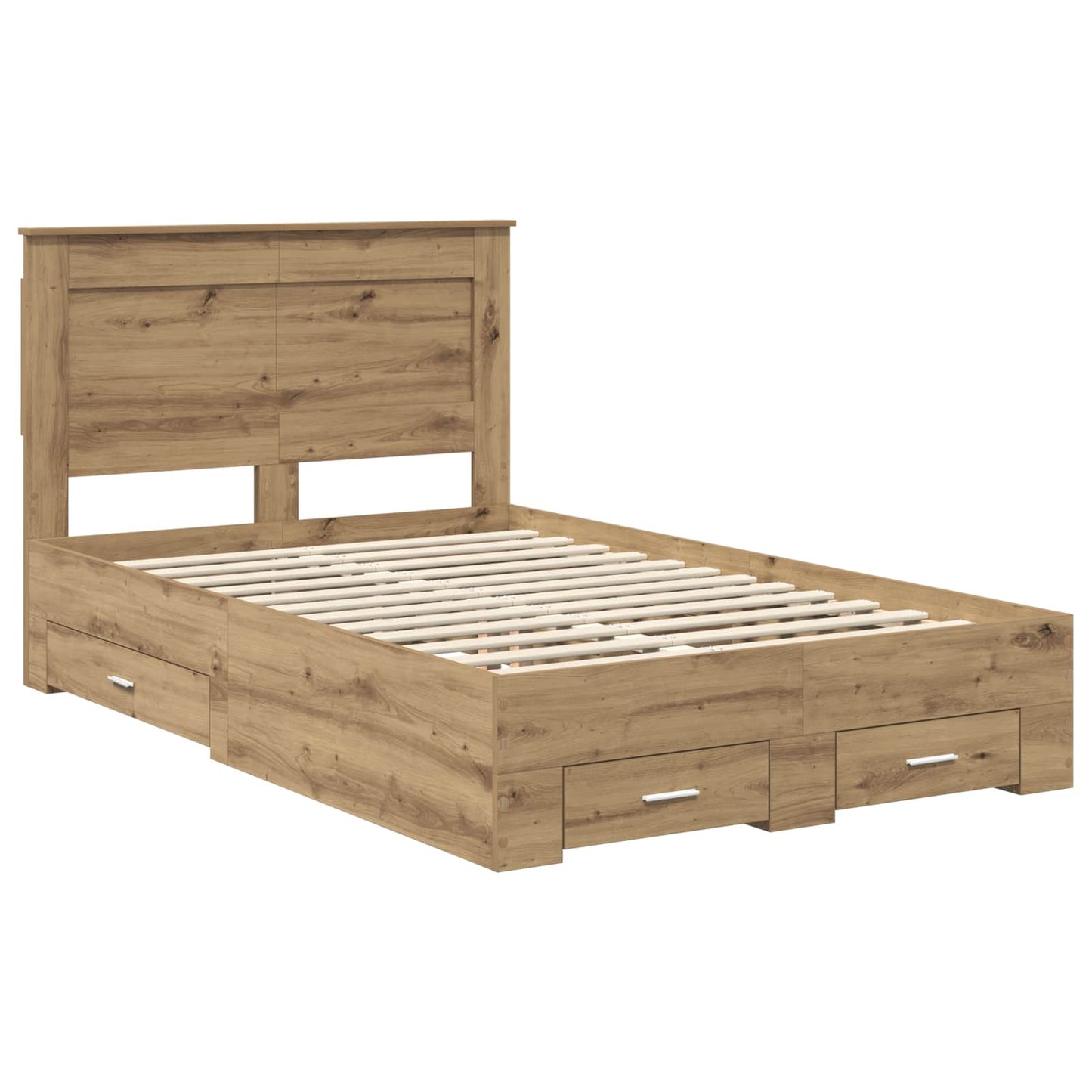 Bed Frame with Drawer Artisan Oak 120 x 190 cm Engineered Wood