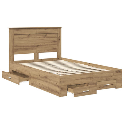 Bed Frame with Drawer Artisan Oak 120 x 190 cm Engineered Wood