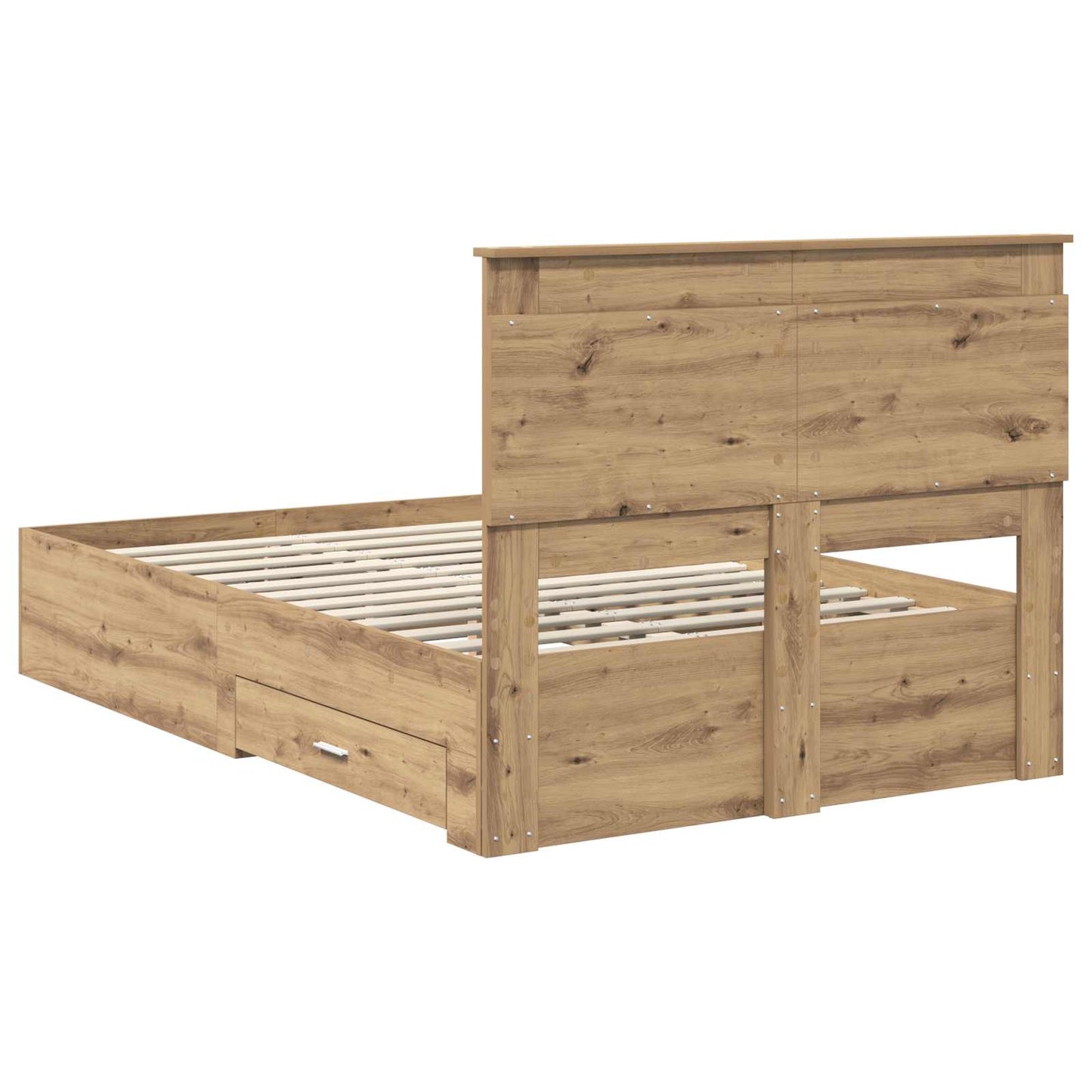 Bed Frame with Drawer Artisan Oak 120 x 190 cm Engineered Wood