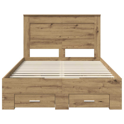 Bed Frame with Drawer Artisan Oak 120 x 190 cm Engineered Wood