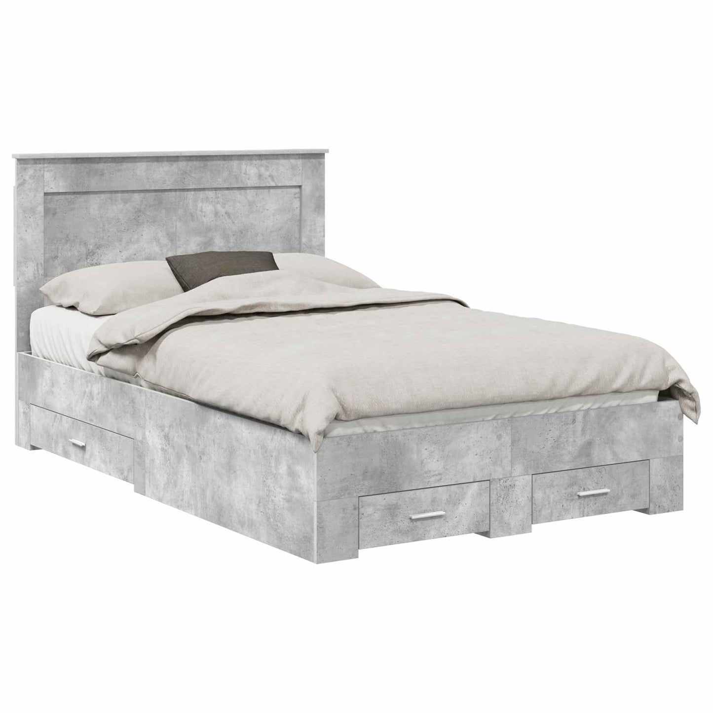 Bed Frame Concrete Grey 120 x 200 cm Engineered Wood