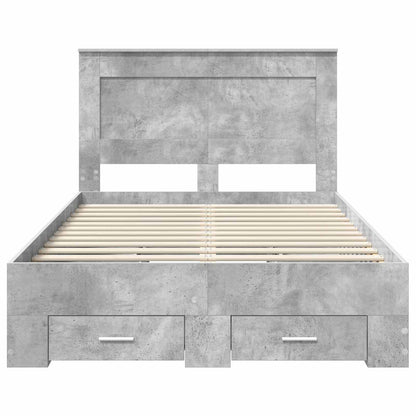 Bed Frame Concrete Grey 120 x 200 cm Engineered Wood