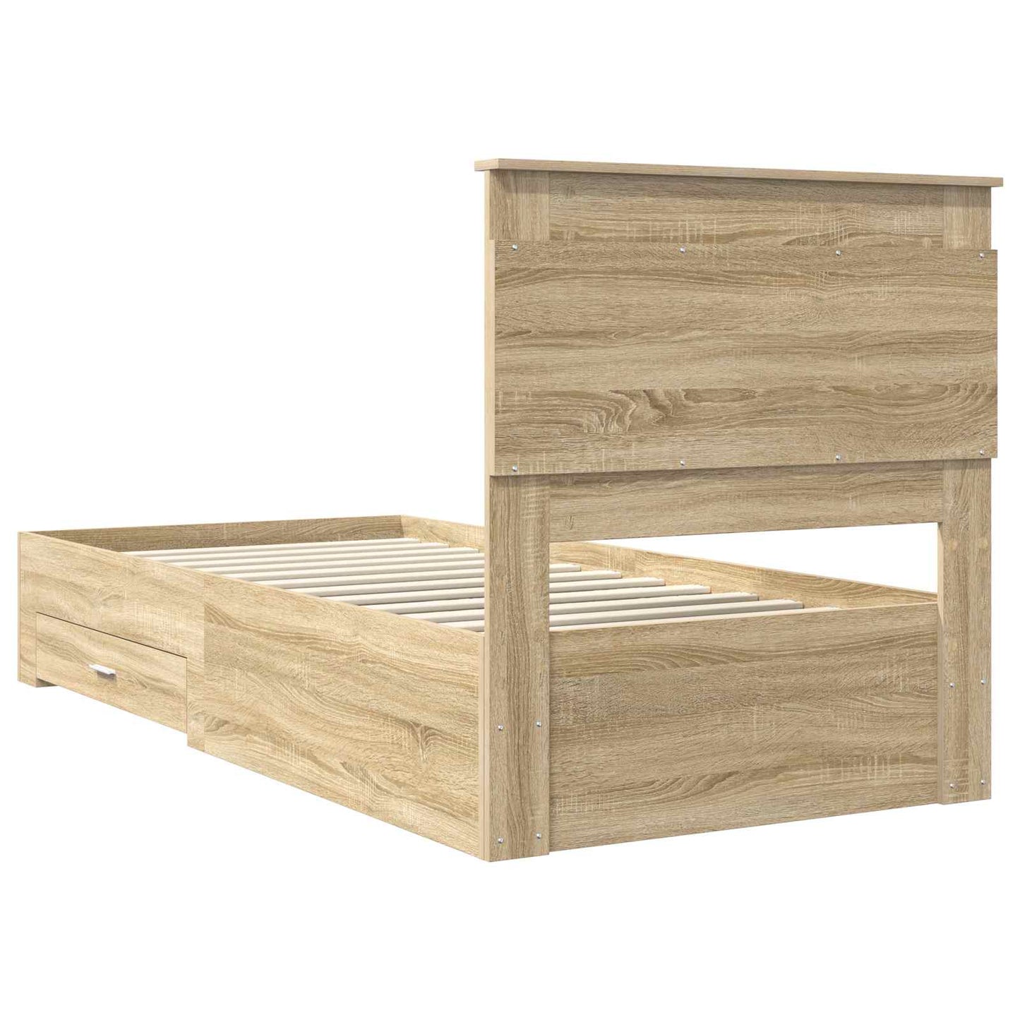 Bed Frame with Drawer Sonoma Oak 100 x 200 cm Engineered Wood