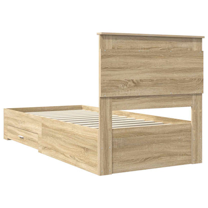 Bed Frame with Drawer Sonoma Oak 100 x 200 cm Engineered Wood