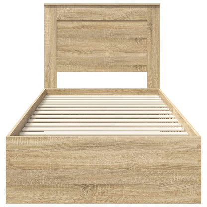 Bed Frame with Drawer Sonoma Oak 100 x 200 cm Engineered Wood