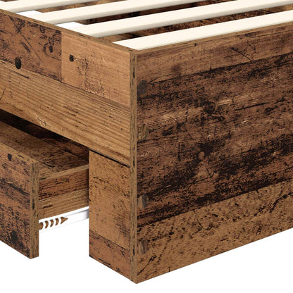 Bed Frame with Drawer with Headboard Manual Engineered Wood