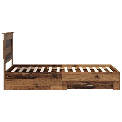 Bed Frame with Drawer with Headboard Manual Engineered Wood