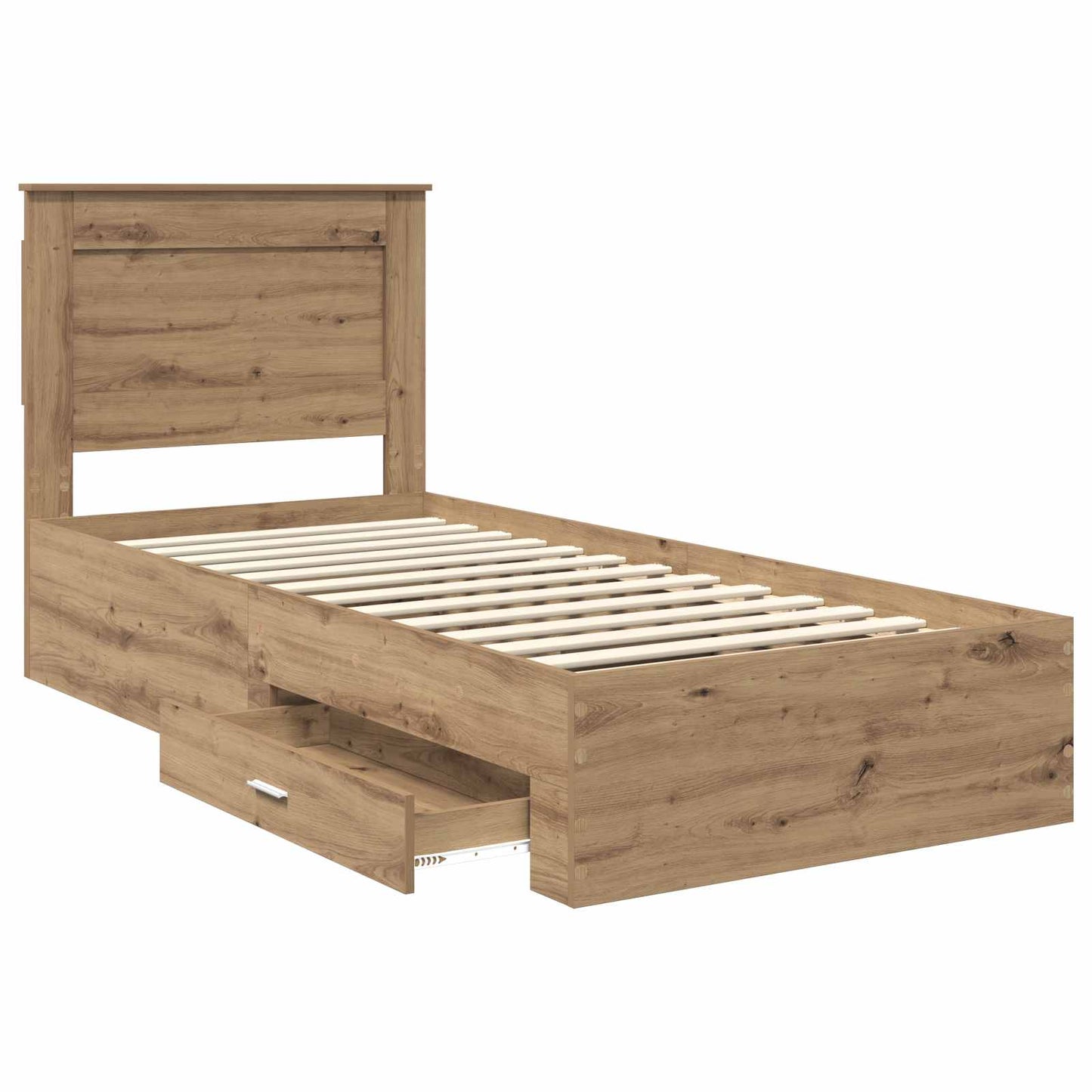 Bed Frame with Drawer Artisan Oak 100 x 200 cm Engineered Wood