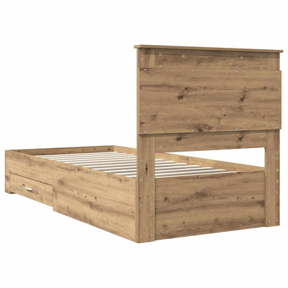 Bed Frame with Drawer Artisan Oak 100 x 200 cm Engineered Wood