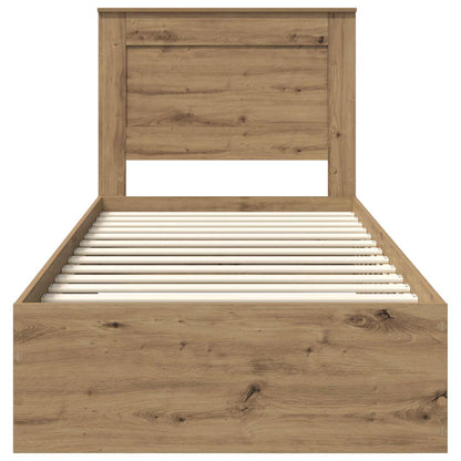Bed Frame with Drawer Artisan Oak 100 x 200 cm Engineered Wood