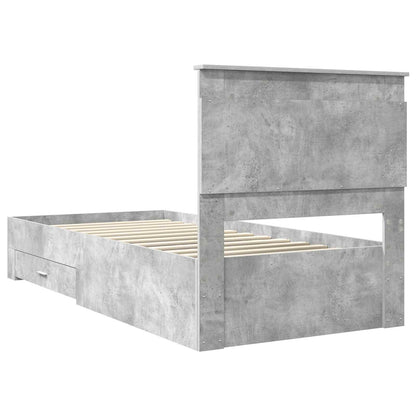 Bed Frame with Drawer with Headboard Manual Engineered Wood
