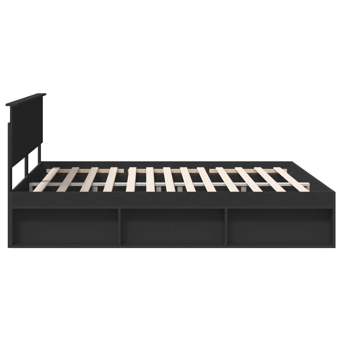 Bed Frame with Headboard Black 180 x 200 cm Solid Pine Wood