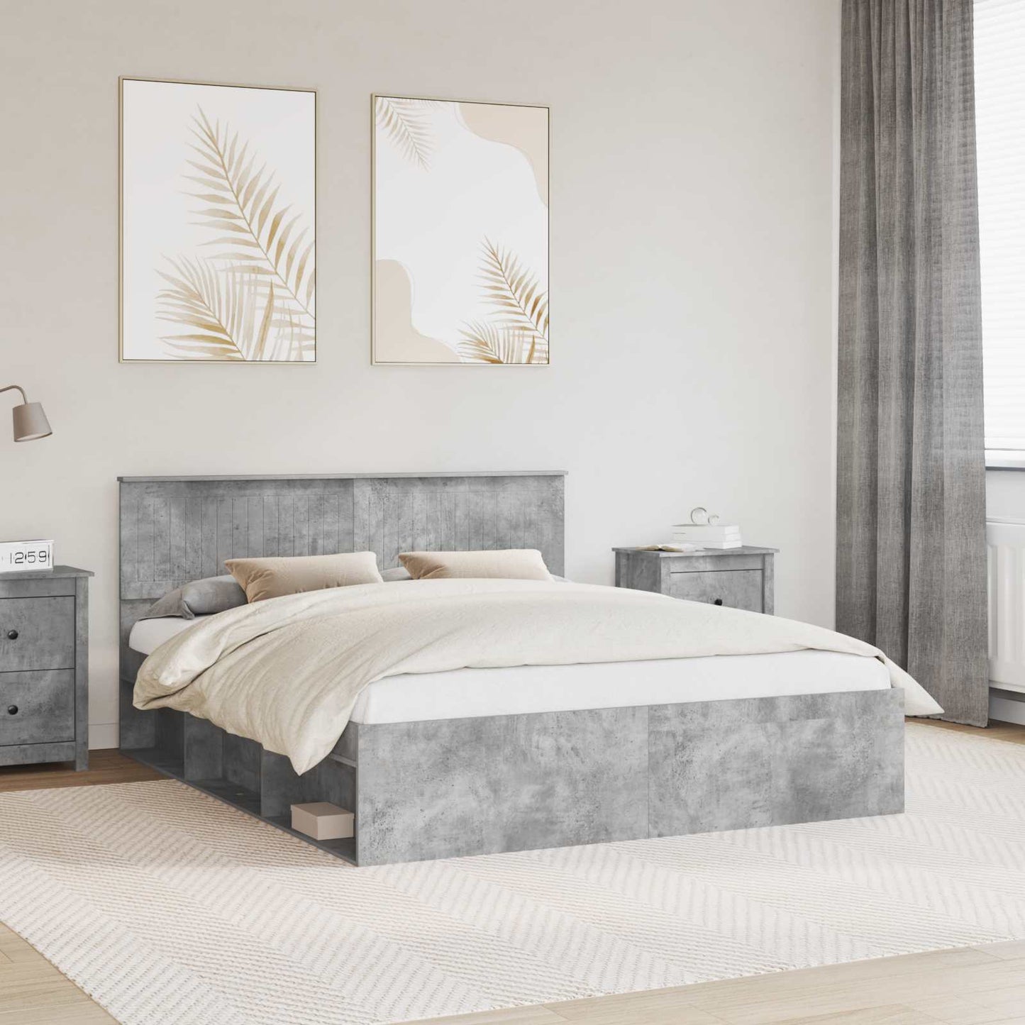 Bed Frame with Headboard Concerte 160 x 200 cm Solid Pine Wood