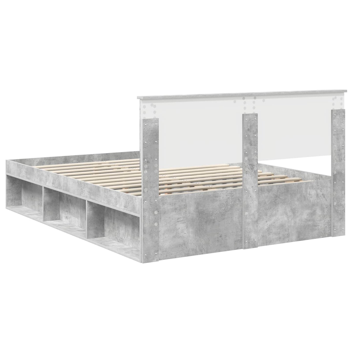 Bed Frame with Headboard Concerte 140 x 200 cm Solid Pine Wood